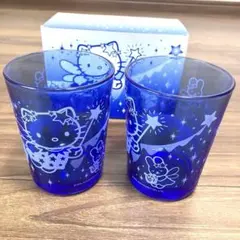 平成レトロ　2003年　当時物　ハローキティ　ペアグラス　大　ブルー　星
