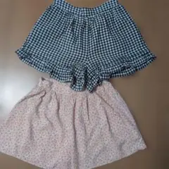 earth music＆ecology ショートパンツ（ギンガム、花柄）2枚