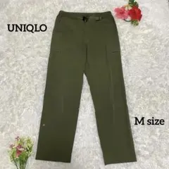 【UNIQLO】カーゴパンツ【M】オリーブグリーン ウエスト調整可 薄手