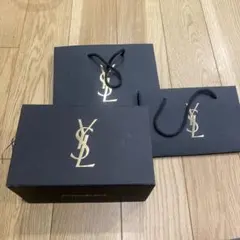 YSL ショップ袋 3点セット 黒