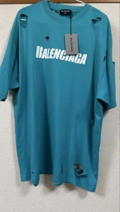 BALENCIAGA デストロイ ロゴプリント Tシャツ ダメージ BALENCIAGA(バレンシアガ) デストロイ加工 テープロゴTシャツ