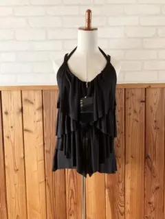 新品 EGOIST エゴイスト レディース フリル キャミソール 黒 トップスX