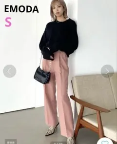 エモダ　ルーズスラックスパンツピンク