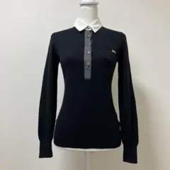 バーバリーブルーレーベル 襟付き　ニット　長袖　春　ブラック　大人　上品