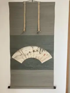 九浦作 掛け軸 扇面画 扇面木枯図　山水画 茶掛　共箱 九浦作 掛け軸 扇面画 扇面木枯図 山水画 茶掛 共箱 - メルカリ