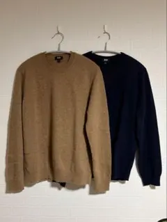 ユニクロ　メンズカシミヤクルーネック長袖セーターのサムネイル