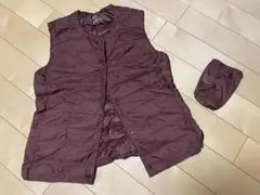 美品UNIQLO ウルトラライトダウンベスト M ワイン収納袋付ユニクロ