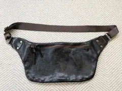 ハンドメイド　ヌメ本革　ボディバッグ　クリーマー　ブラック　★新品／未使用品★