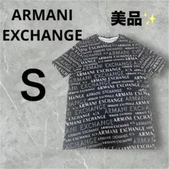 Armani Exchange ロゴプリント Tシャツ 黒 Sサイズ 総柄