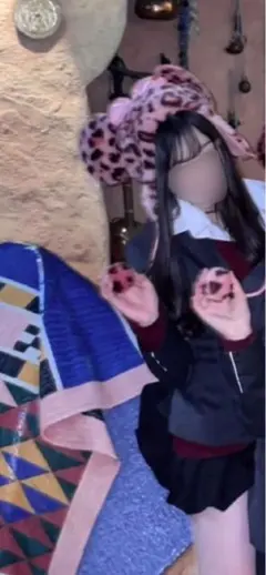 ピンク ヒョウ柄 カチューシャ フリーサイズ