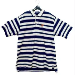 Polo Golf ネイビー/ホワイト ストライプ ポロシャツ 2XL
