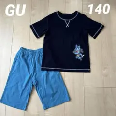 GU KIDSコットンラウンジセット(半袖&ショートパンツ) ポケモン　ルカリオのサムネイル