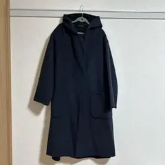 フード付きネイビーロングコート サイズ0