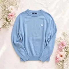 フレッドペリー コットンウール ニット セーター 刺繍ロゴ