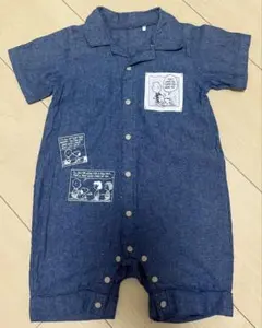 PEANUTS SNOOPY 80 半袖 つなぎ ロンパース スヌーピーイラスト