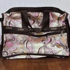 レスポートサック ボストンバッグ 大容量 ピンク系 幾何学模様 旅行