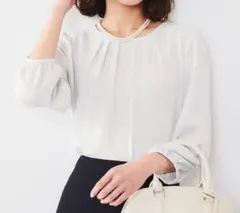 ✰掲載期間3/12まで 《ほぼ未使用》アンタイトル ジョーゼット タックブラウス