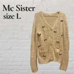 Mc Sister リボン装飾 カーディガン ベージュ Lのサムネイル
