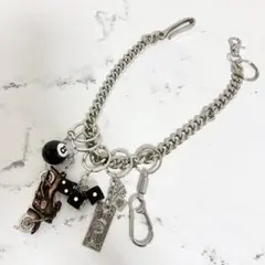 【6点セット】ウォレットチェーン　キーホルダー　シルバー カラビナ　アメカジ