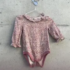 GAP 花柄ロンパース ピンク 長袖