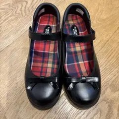 リボン付きブラックフォーマルシューズ