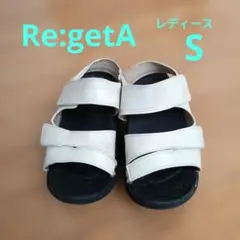 Re:getAサンダルレディース S　アイボリー マジックテープ付