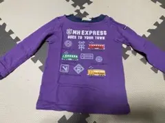 【美品】ミキハウス 紫列車デザイン長袖カットソー 100cm