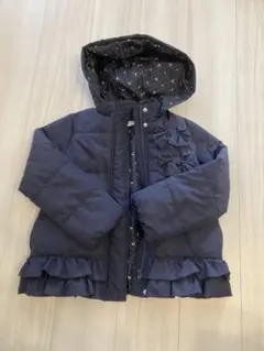 anyFAM ネイビー フリル付き中綿コート 130