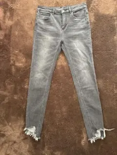 JEANASIS フリンジ裾 スキニーデニム　M