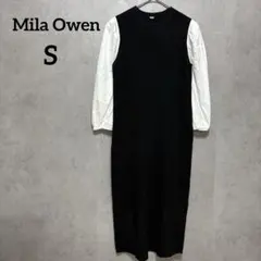 ミラオーウェン　パフブラウスニット　ドッキングワンピース　S相当