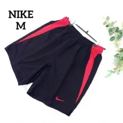 ナイキ ハーフパンツ(M)バスケットボールパンツ 黒赤 ウエストゴム アクティブ