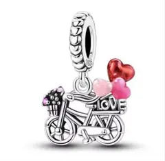 Pandora 自転車チャーム ハート付き 925シルバー