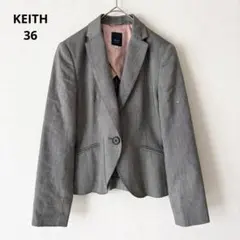 キース KEITH リネンコットン 背抜き テーラードジャケット グレー 36のサムネイル