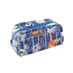 動物柄ポーチ 中型 青系