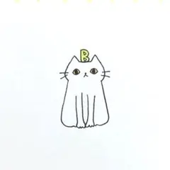【1171】【白猫の絵】オリジナル手描きアナログイラスト原画　自作創作アート作品