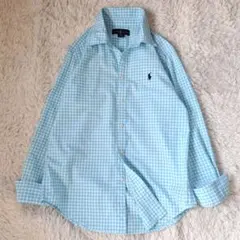 ラルフローレン ギンガムチェック シャツ ボタンダウン 薄手 ポニー刺繍