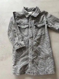 ZARA グレー 長袖 デニムワンピース 4y