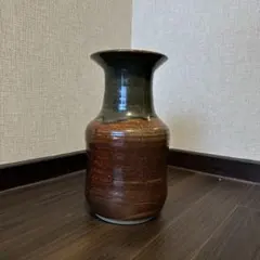 陶器 花瓶 藍色 斑点模様 二色釉薬（ブルー＆ブラック） - メルカリ