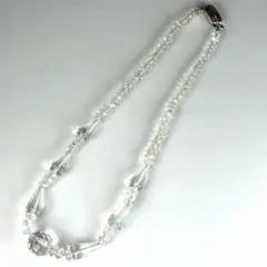 C564【シルバー刻印】水晶 クリスタル ネックレス パワーストーン