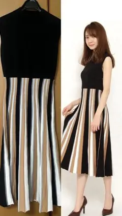 ＦＲＡＹI.D　プリーツ柄ニットワンピース