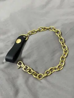 真鍮無垢ウォレットチェーン 本革ベルトループ付