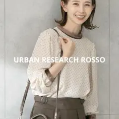 極美品URBAN RESEARCH ROSSO フロッキードットプリントブラウス