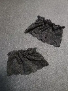 手元を華やかに飾るレースの付け袖ブラック黒色
