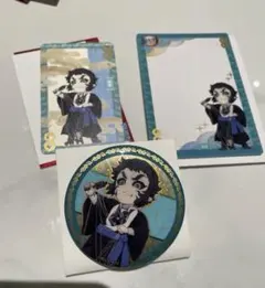 鬼滅の刃 中国限定 獪岳 3点セット　ブロマイド　缶バッジ　クリアカード