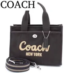 【美品】COACH カーゴ ハンドバッグ トートバッグ 2WAY キャンバス 黒