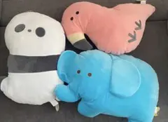 キャラクタークッションセット（パンダ・フラミンゴ・ゾウ） 新品未使用タグ付き
