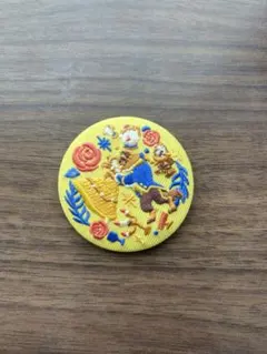 ディズニー 缶バッジ 刺繍 美女と野獣