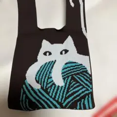 お値下げ❣️新品未使用❣️ニャンコデザイン ニットトートバッグ