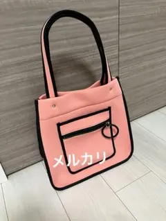 パピヨネ　ピンク　PAPILLONNER スクエアWETライントートバック　希少のサムネイル