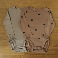 H&M 長袖 ボディスーツ ロンパース セット サイズ70 オーガニックコットン
